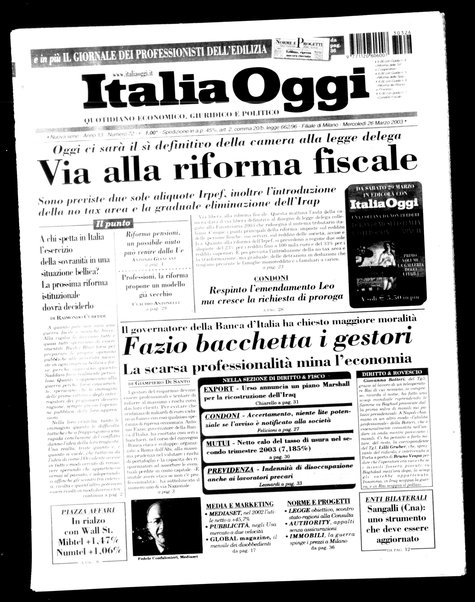 Italia oggi : quotidiano di economia finanza e politica